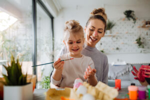 Mother and daughter coloring 