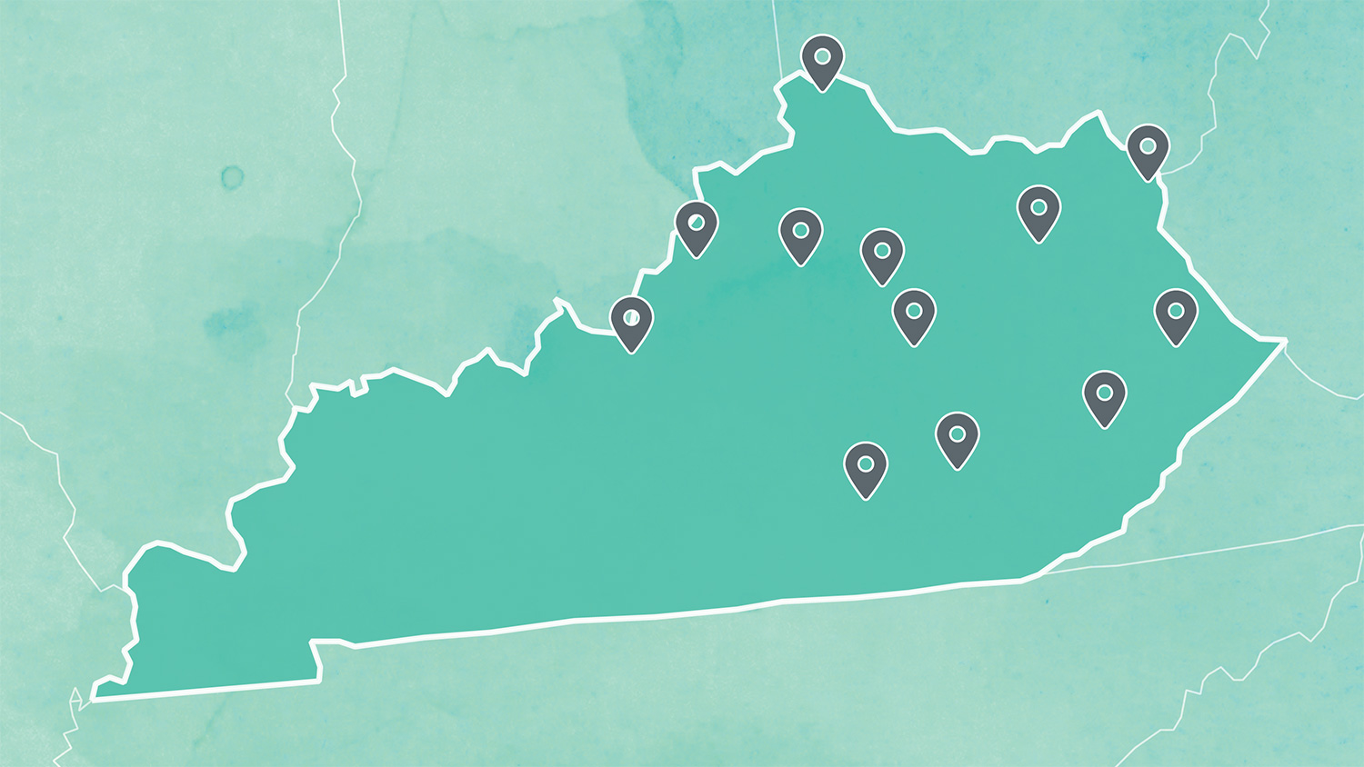 Static map of all KVC Kentucky locations with location markers